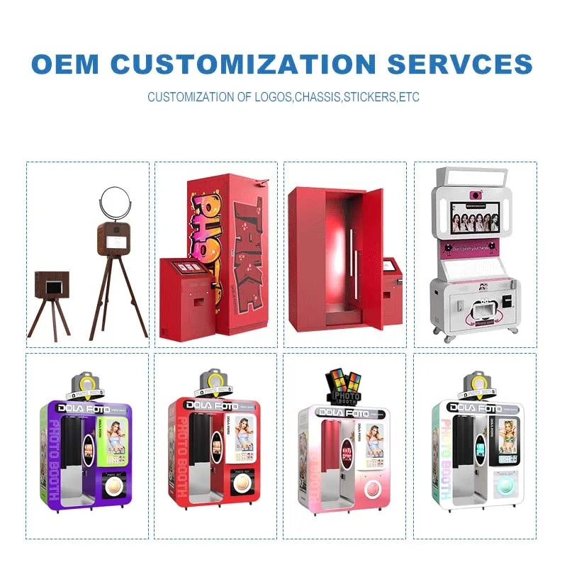 Customize Photo Booth Printer Software Logo Shell Remote PhotoBooth High Technology Supplier Vending Machine